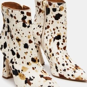 Steve Madden Cow Print Ankle Booties